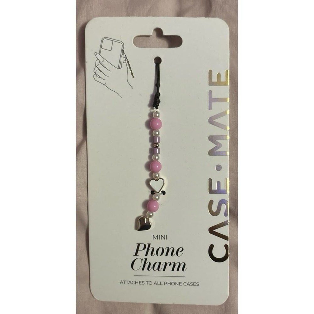 NEW‎ Case-Mate Mini Phone Charm, Pink Hearts, Universal Phone Accessory